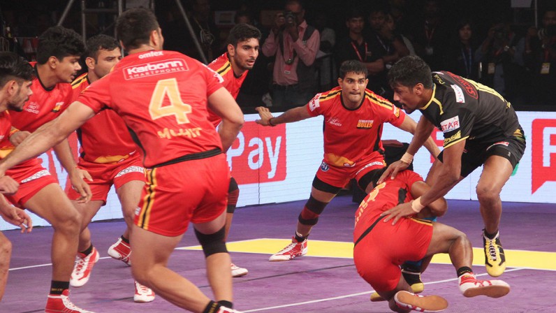 ಪ್ರೊ ಕಬಡ್ಡಿ ಲೀಗ್‌  ; ಟೈಟನ್ಸ್‌ಗೆ ಮಣಿದ ಬುಲ್ಸ್